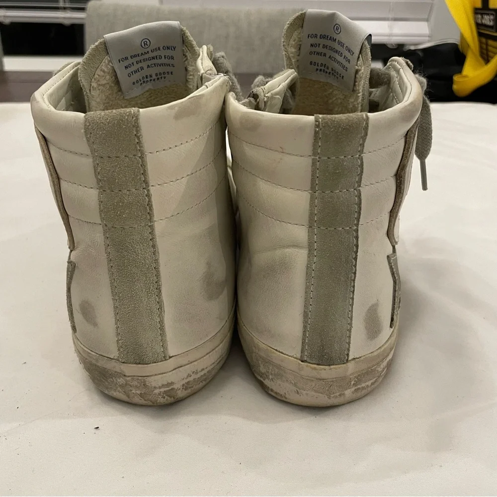 Golden Goose High Top Slide in Leather with Suede Details size 41, US Women's 11
